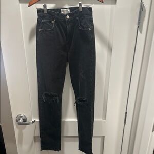 Agolde Black high waisted Distressed Skinny Jeans